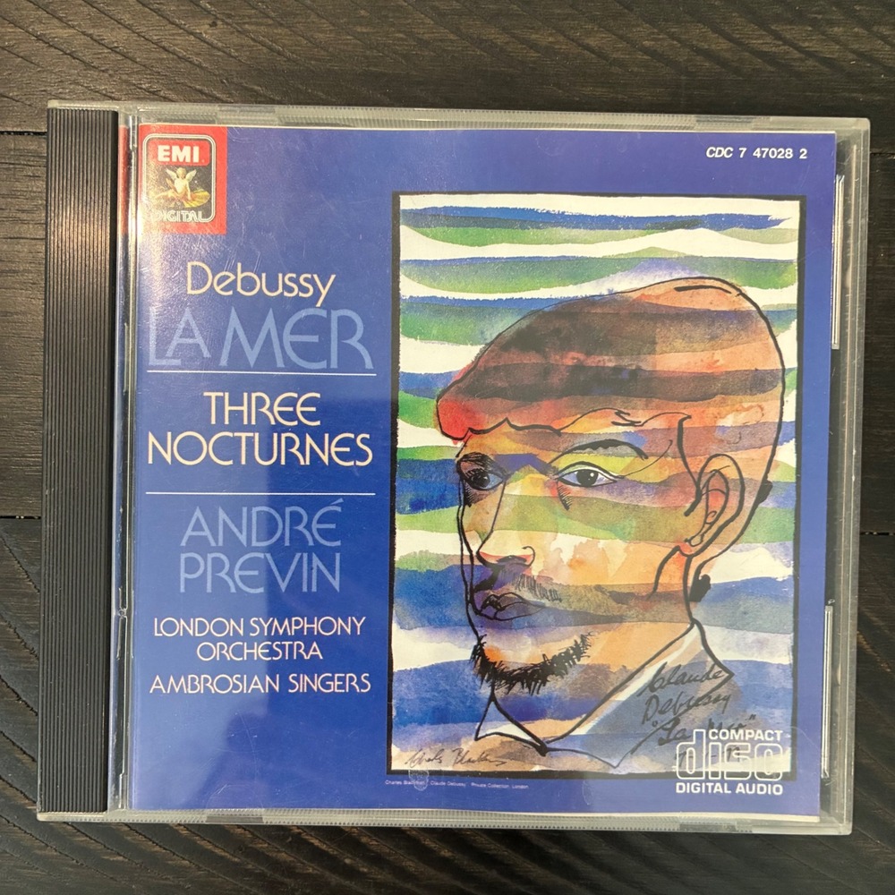 Debussy La Mer Three Nocturnes Andre Previn London Symphony EMI CD CDC 7 47028 2